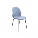 Lyseblt stof, lysebl plastskal p ryg/sde, sort fod