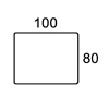 100x80 - Rektangulær u. hul