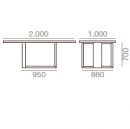 B: 2000 mm - D: 1000 mm
