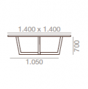 1400 x 1400 mm