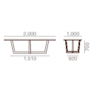 B: 2000 mm - D: 1000 mm