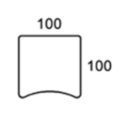 100cm CENTERBUE BORDPLADE