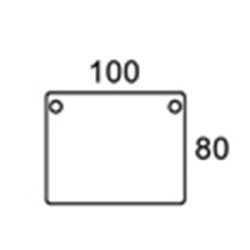 100/80cm REKTANGULR BORDPLADE M. KABELHULLER