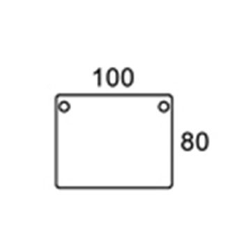 100/80cm REKTANGULR BORDPLADE M. KABELHULLER