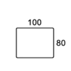 100/80cm REKTANGULR BORDPLADE U. KABELHULLER