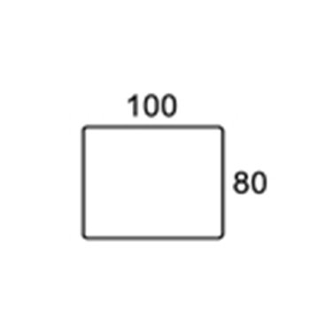 100/80cm REKTANGULR BORDPLADE U. KABELHULLER