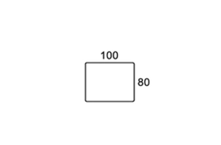 100/80cm REKTANGULR BORDPLADE U. KABELHULLER