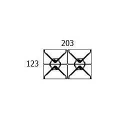 CONSET GRUPPEBORD ST - 4 STK BORDE MED REKTANGULR PLADE PR ST