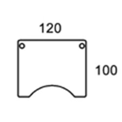 120cm CENTERBUE BORDPLADE