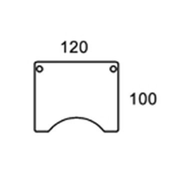 120cm CENTERBUE BORDPLADE