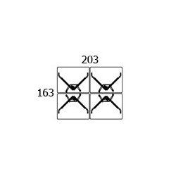 CONSET GRUPPEBORD ST - 4 STK BORDE PR ST, REKTANGULR BORDPLADE