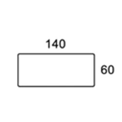 140/60CM REKTANGULR BORDPLADE