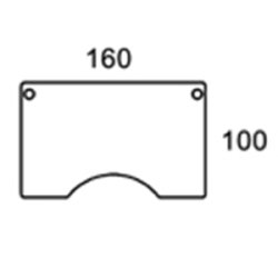 160cm CENTERBUE BORDPLADE