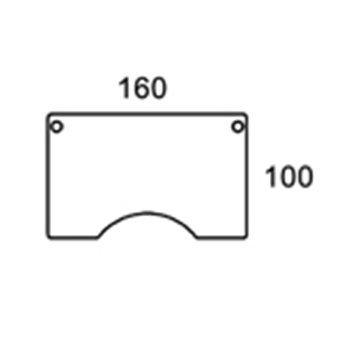 160cm CENTERBUE BORDPLADE