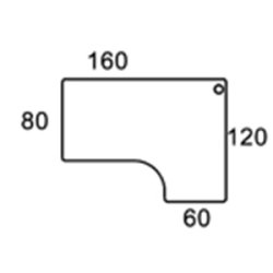 160cm HJREVENDT BORDPLADE