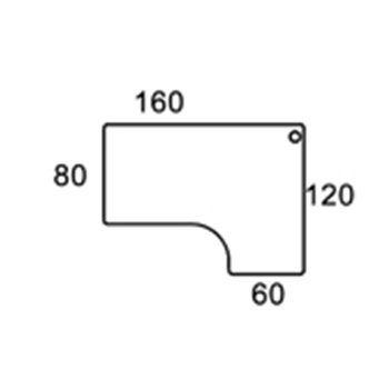 160cm HJREVENDT BORDPLADE