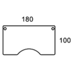 180cm CENTERBUE BORDPLADE