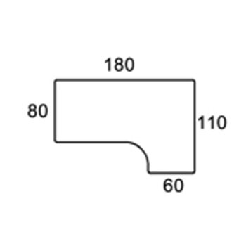 180cm/110 HJREVENDT BORDPLADE
