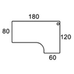 180cm HJREVENDT BORDPLADE