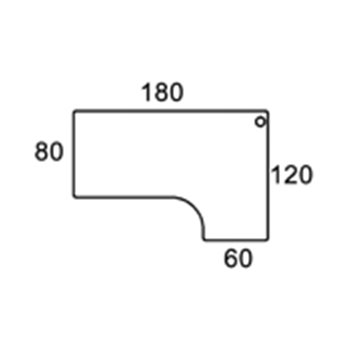 180cm HJREVENDT BORDPLADE