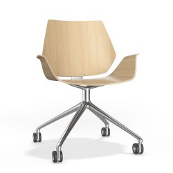 CENTURO STOL MED DREJELIG BASE &amp; HJUL - MED ELLER UDEN POLSTER