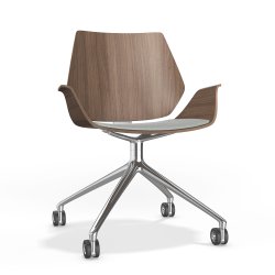 CENTURO STOL MED DREJELIG BASE &amp; HJUL - MED ELLER UDEN POLSTER