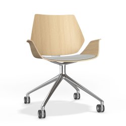 CENTURO STOL MED DREJELIG BASE &amp; HJUL - MED ELLER UDEN POLSTER