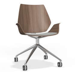 CENTURO STOL MED DREJELIG BASE &amp; HJUL - MED ELLER UDEN POLSTER