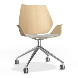 CENTURO STOL MED DREJELIG BASE &amp; HJUL - MED ELLER UDEN POLSTER