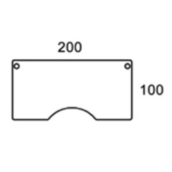200cm CENTERBUE BORDPLADE