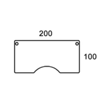 200cm CENTERBUE BORDPLADE