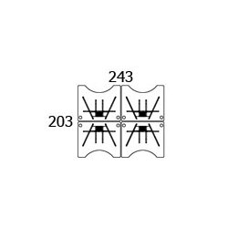 CONSET GRUPPEBORD ST - 4 STK CENTERBUE MED KABELHUL PR ST