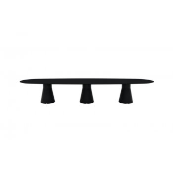 EKSTRA LANGT BORD MED 3 SJLER / LAKERET BORDPLADE