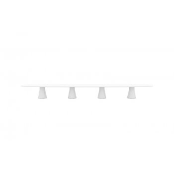 EKSTRA LANGT BORD MED 4 SJLER / LAKERET BORDPLADE