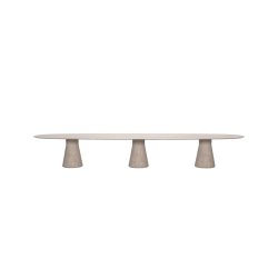 EKSTRA LANGT BORD MED 3 S�JLER / BETON CEMENT FINISH