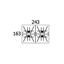 CONSET GRUPPEBORD ST - 4 STK BORDPLADE MED KABELHUL PR ST