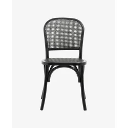 WICKY CAFESTOL MED FLETTET RYG - SORT