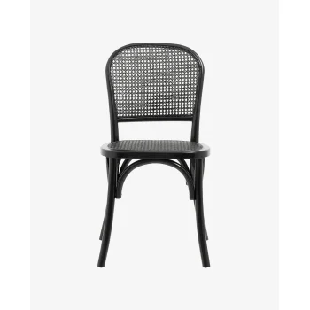 WICKY CAFESTOL MED FLETTET RYG - SORT