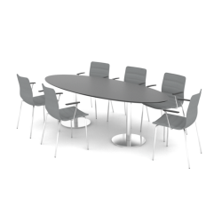 CUBE DESIGN KONFERENCE BORD H720mm -  OVAL ELLER RUND ENDE - SJLE/T-BEN