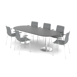 CUBE DESIGN KONFERENCE BORD H720mm -  OVAL ELLER RUND ENDE - SJLE/T-BEN