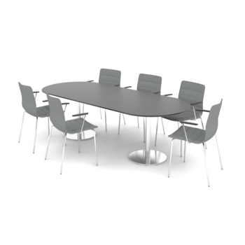 CUBE DESIGN KONFERENCE BORD H720mm -  OVAL ELLER RUND ENDE - SJLE/T-BEN