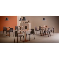 INOX SQUARE STEL H:73/FOD:40X40 - Max. bordplade : 1000 mm / B+D: 900 mm