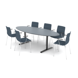 CUBE DESIGN KONFERENCE BORD H720mm -  OVAL ELLER RUND ENDE - SJLE/T-BEN