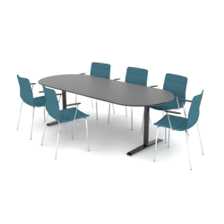 CUBE DESIGN KONFERENCE BORD H720mm -  OVAL ELLER RUND ENDE - SJLE/T-BEN