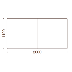 KONFERENCEBORD MED UDTRK -  REKTANGULR - SJLE/T-FOD