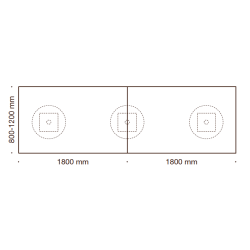 KANTINE BORD - MED 3 SJLER / REKTANGULR