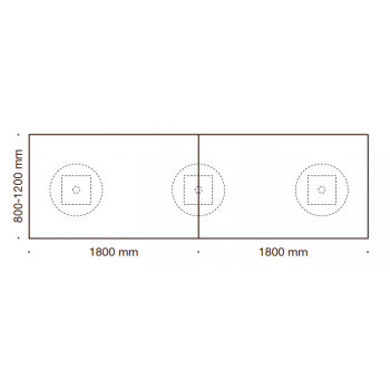 KANTINE BORD - MED 3 SJLER / REKTANGULR