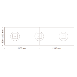 KANTINE BORD - MED 3 SJLER / REKTANGULR