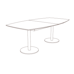 KONFERENCEBORD MED UDTRK -  REKTANGULR - SJLE/T-FOD