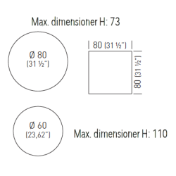 LEI STEL H:110 - Max. bordplade : 60 cm / B+D: 50 cm
